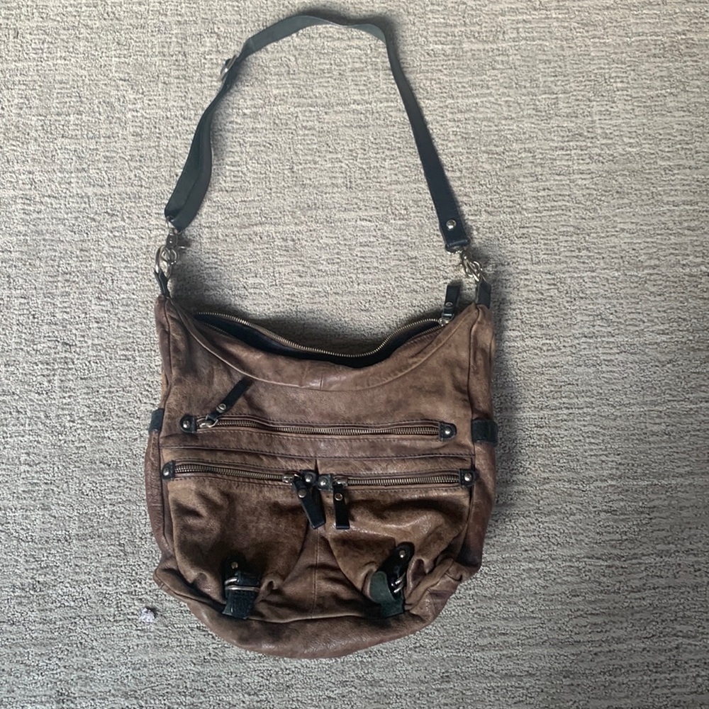 Tano brown and black hobo bag